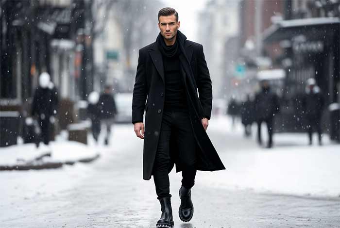 استایل زمستانی با پالتو بلند