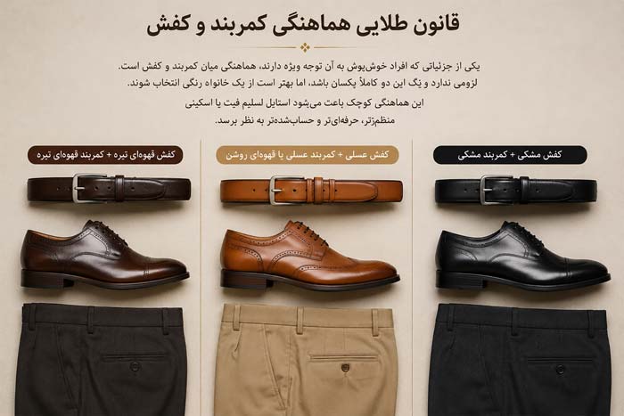 قانون طلایی هماهنگی کمربند و کفش