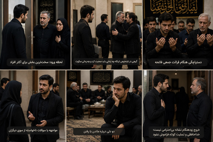 آداب گفتگو تجربه کاربران در مراسم فاتحه