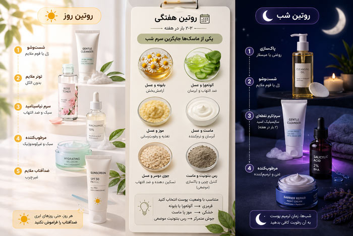 پوست سالم روتین هفتگی