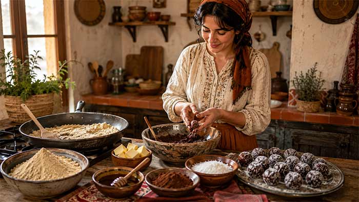 آشپزی توپک شعریه بدون شیر خشک با آرد برشته