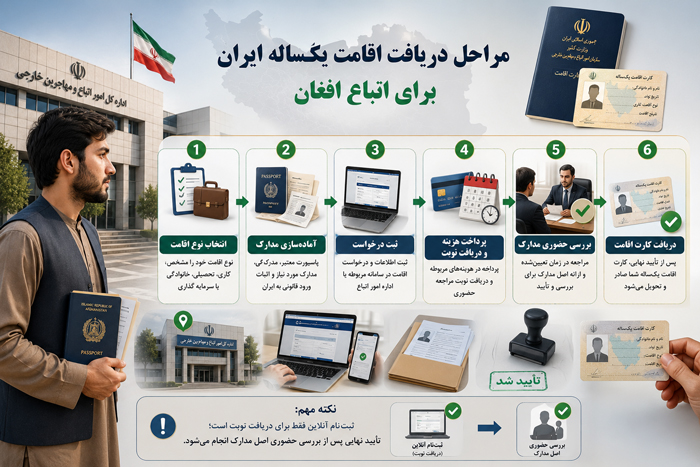 ایران مراحل گرفتن اقامت یکساله برای اتباع افغان