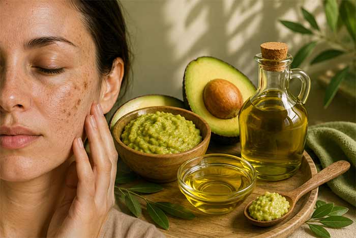 پوست ماسک آووکادو و روغن زیتون