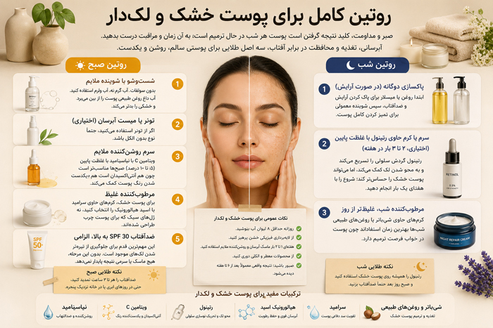 پوست روتین کامل برای پوست خشک و لکدار