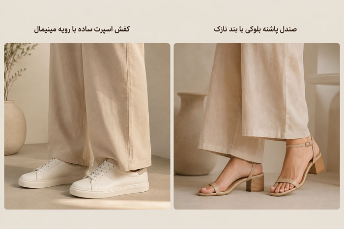 صندل پاشنه بلوکی با بند نازک
