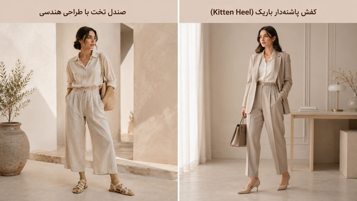 کفش پاشنه‌دار باریک (Kitten Heel)